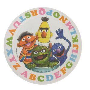 Vtg NHP Artisan Ware Muppets Sesame Street Childs Plate 8" Alphabet 1970s